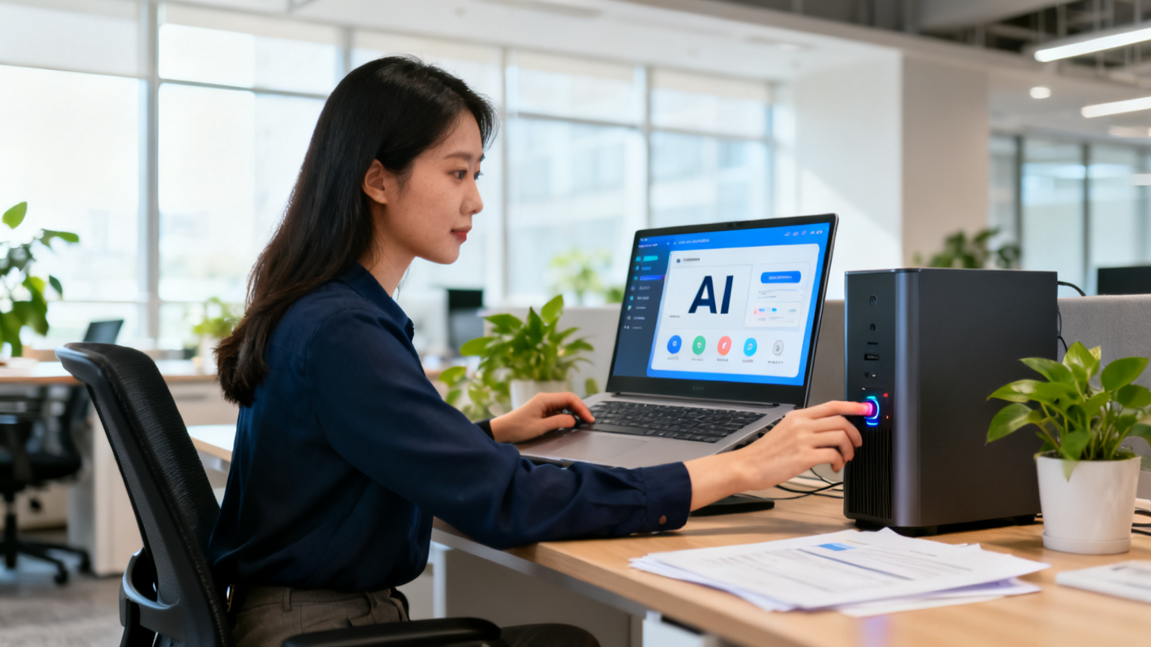 AI 工具與網站主機服務整合示意
